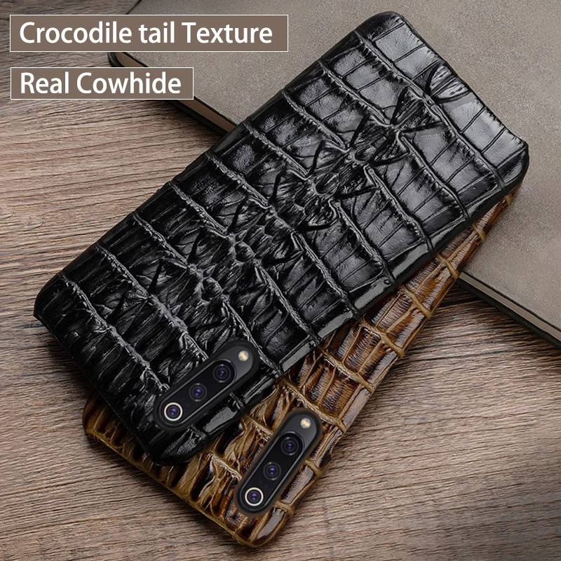 Flash Deals ich6t Genuine leather Phone Case For Xiaomi Mi 8 lite 9 se 9T Note10 A2 A3 Mix 2s Max 3 F1 For Redmi Note 7 8 6 5 Pro Crocodile Case