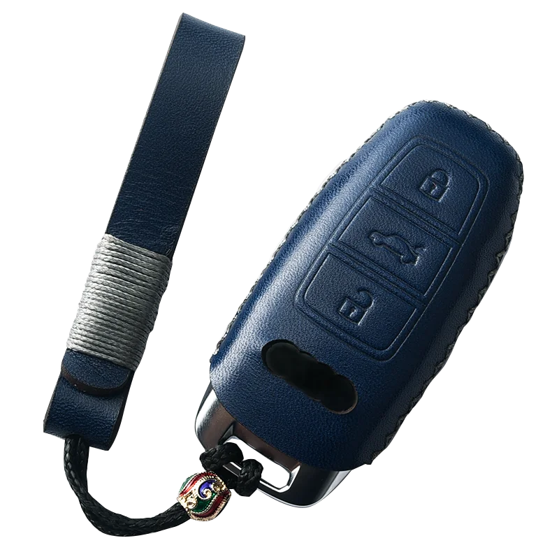 Чехол для ключей из натуральной кожи, защитная сумка для Audi A6 C8 A7 A8, Автомобильный ключ