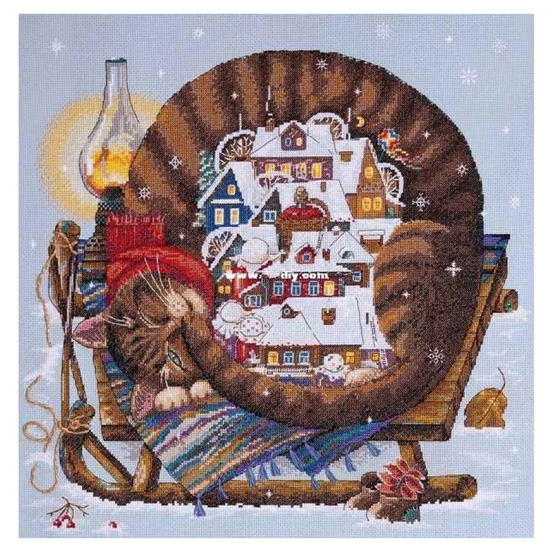 Cosy winter Leisure Sleeping cat Winter house animal 10522