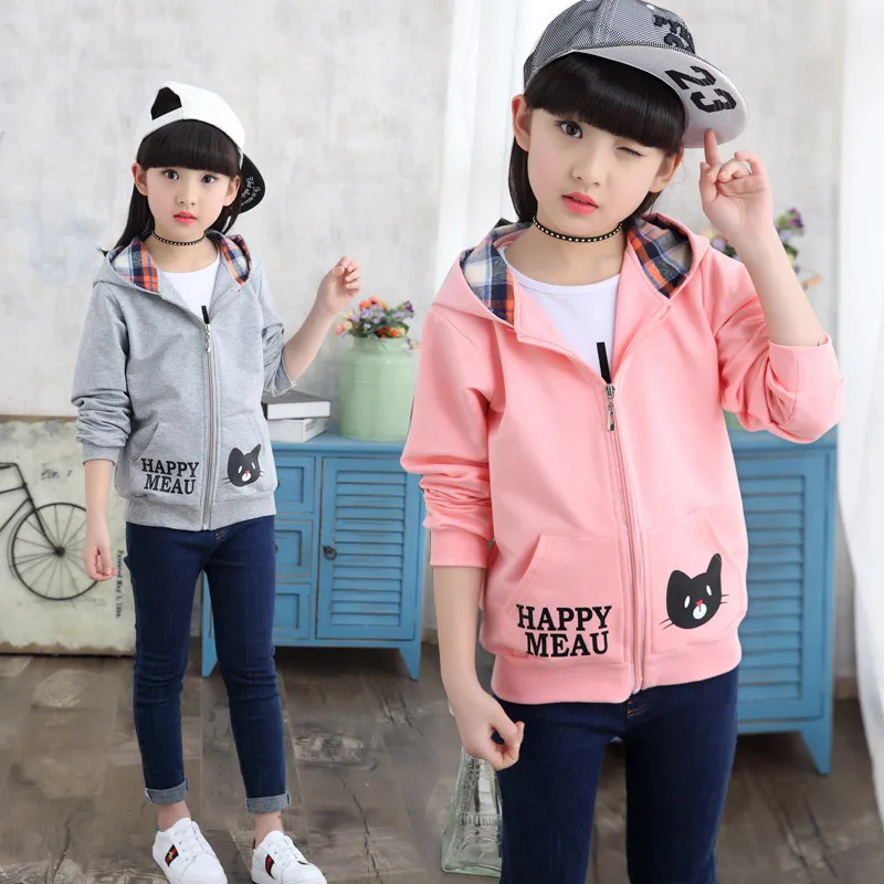 

Girls Spring And Autumn Kids' Overcoat 2018 New Style Jacket Korean-style Big Boy Versatile Baseball Uniform Young STUDENT'S Top