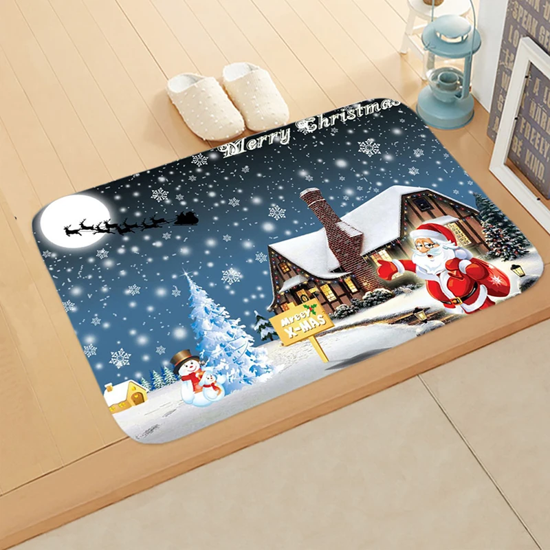 Рождественский коврик фланелевые рождественские украшения для дома Придверный коврик Санта снеговик украшения Новогодний подарок - Цвет: 5