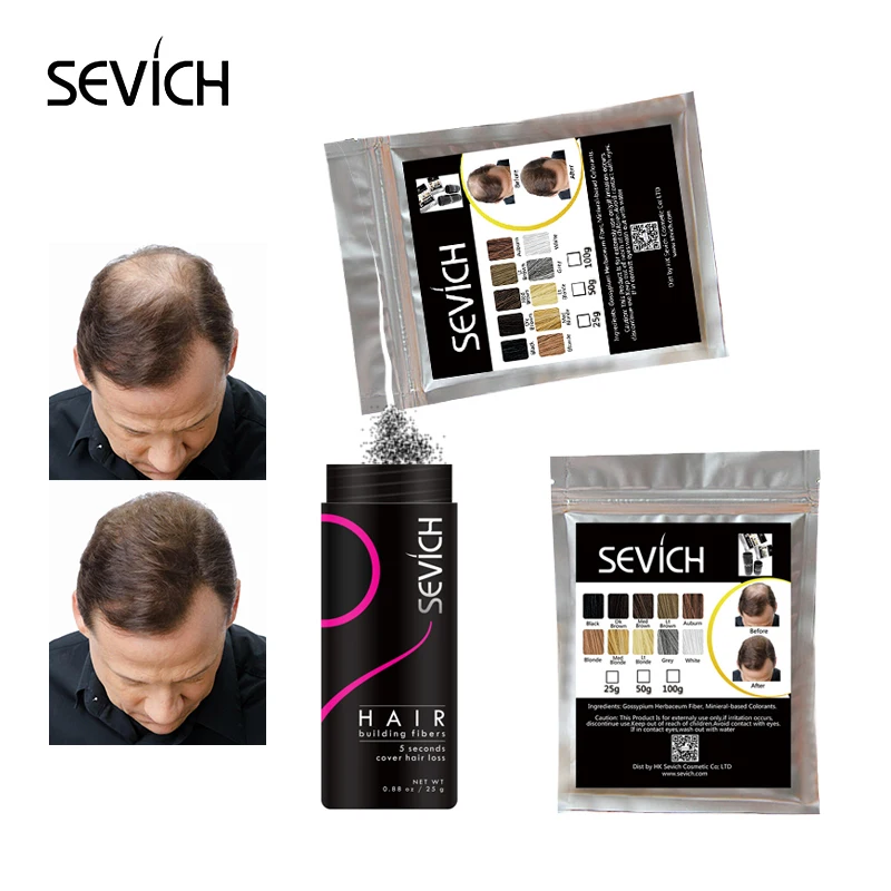 Sevich Beauty Hair Loss Treatment Concealer Hair Fiber Keratin Building Fibre Styling powder Refill 25g 10colors hair building powder hair building fibers