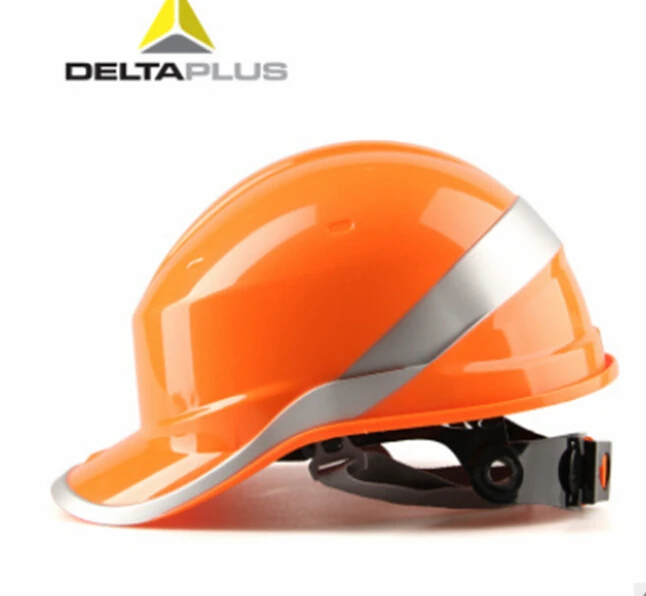 Оранжевый США сток Delta Plus алмаз V UP защитный шлем Hi Vis строителей жесткая шляпа с подбородком ремень - Цвет: Оранжевый