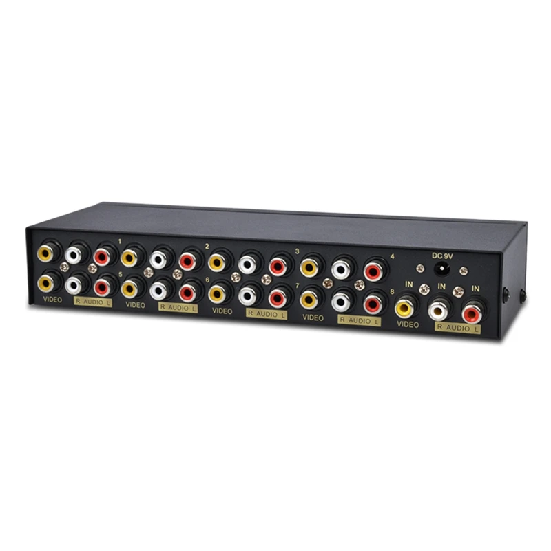 

8-way Composite RCA AV Splitter 1X8 Video 1 in 8 out Splitter Distributor HDTV 62KA