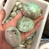 Natural Quartz green moonstone palm Crystals Healing Stones For feng shui 1