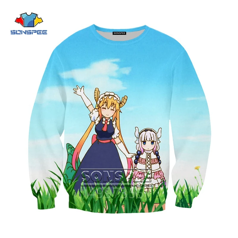 SONSPEE Miss Kobayashi's Dragon Maid/Детский свитер с 3d принтом детская одежда для мальчиков и девочек-подростков Топы, пуловер с длинными рукавами SW131
