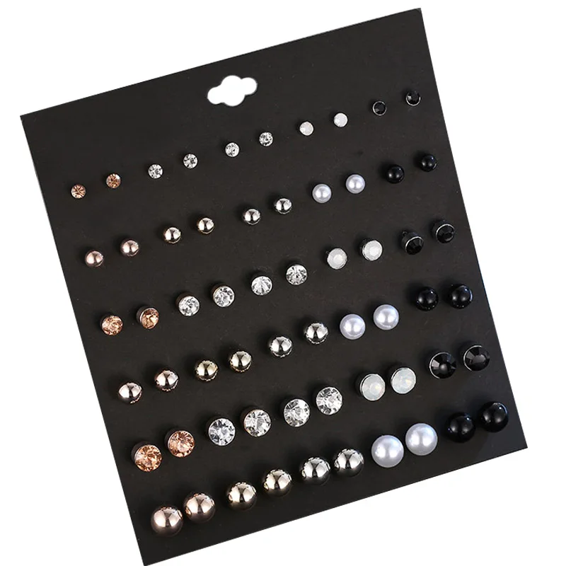 30 парт/компл. классические женские круглые металлические жемчужные серьги с