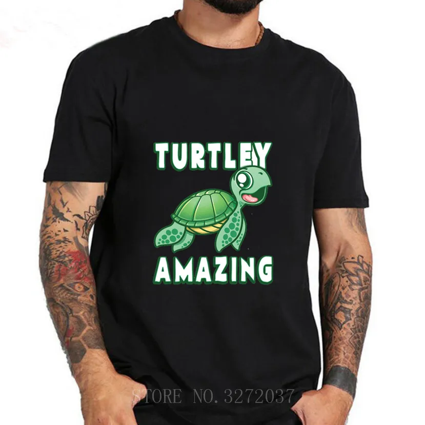 Потрясающие футболки TURTLEY черные хлопковые с защитой окружающей среды в океане