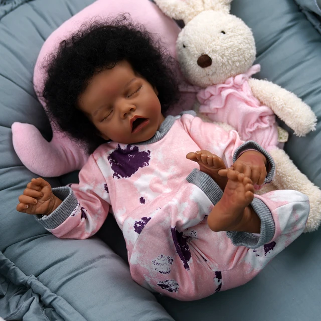 Reborn Baby Dolls Black Girl, 24 Inch Realistic Reborn Doll African  American Newborn Weighted Baby Dolls That Look Real