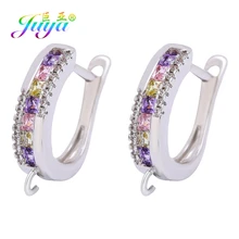 Juya DIY Earwire Fixtures Shvenzy Gold/Silver Color Earring Hooks Accessories For Handmade Luxury Dangle Women's Earring Making