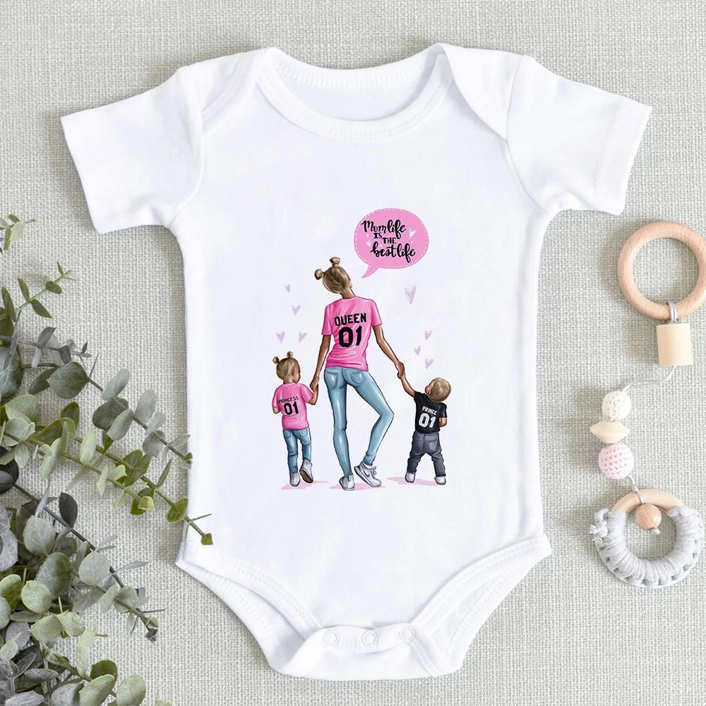 

Harajuku Super Mom Cute Graphic Baby Girls Rompers Fashion Kids Clothes Newborn Boys Jumpsuit Outfits Summer Infant Bodysuit