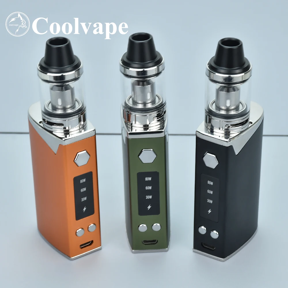 

Wolf Coolvape 80W Box Mod e-cigarette Kit 2.5ml Vape Atomizer build-in 2600mah battery Vaporizer mod kit huge Smoke vape kits