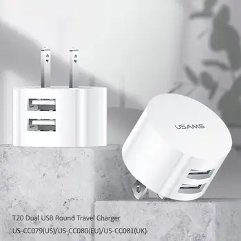

New 2 Ports USB Charger totally EU/UK/US Standard Mobile Phone Universal USB Travel Wall Charger for Phone Samsung