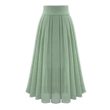 

Womail Women Skirt Sexy Party Chiffon Solid Color High Waist Lace-up Hip Long Skirt Maxi Skirts Pleated Wrinkled Tulle Skirts
