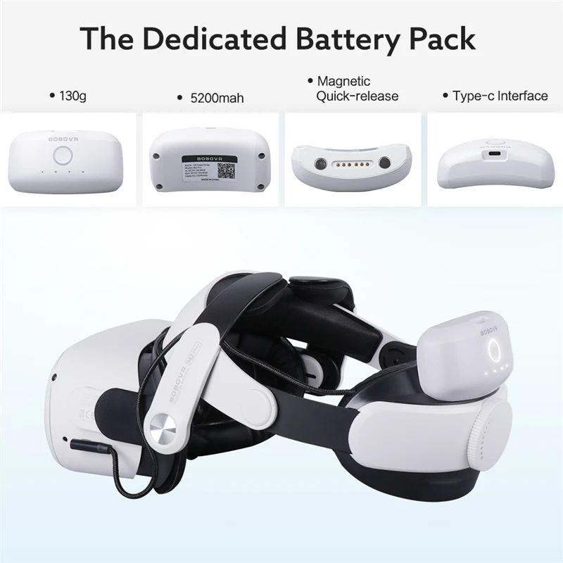 BOBOVR M2 Pro Head Strap For Oculus Quest 2 VR Headset Battery Elite Halo Strap Battery Pack Controller Cover Carrying Case Bag - Image 4