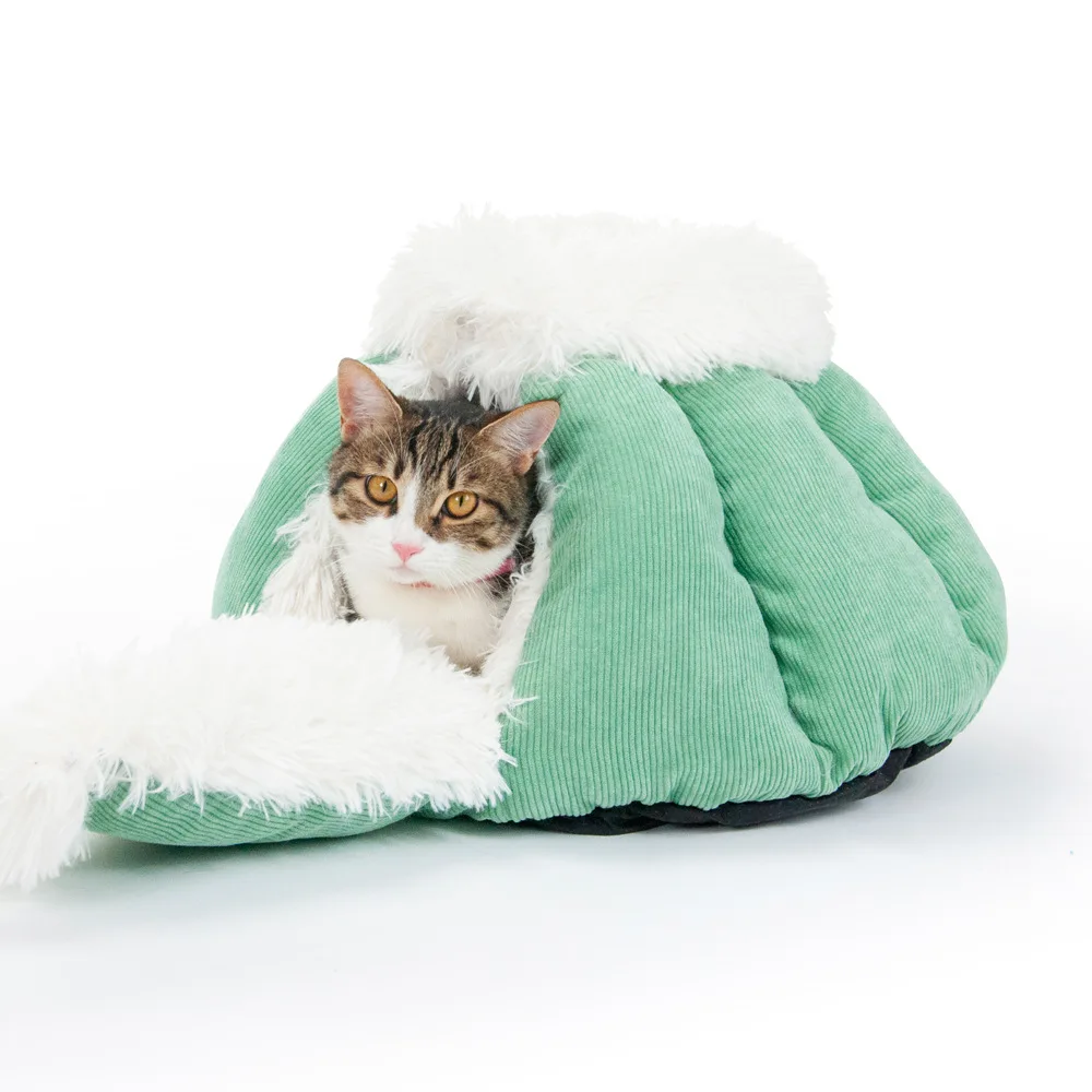 

New Cat Round Bed Plush Hous Nest Winter Semi-enclosed Hot Dog's Nest Velvet Small Cage's Nest