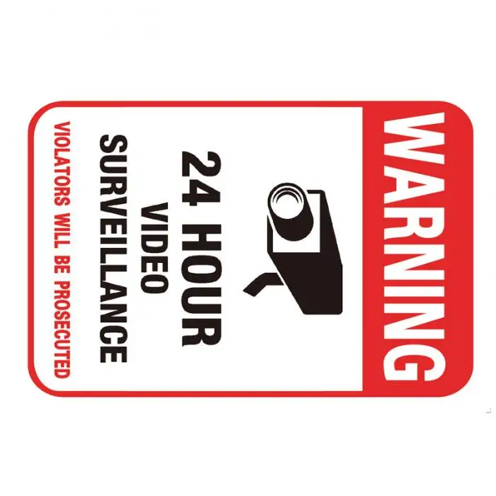 6 Home Security Surveillance vidéo fenêtre porte warning Vinyle Sticker Autocollant Signe