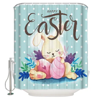 

Easter Day'S Bunny Easter Egg Bathroom Shower Curtain Home Decoration Bathroom Accessories Shower Curtain