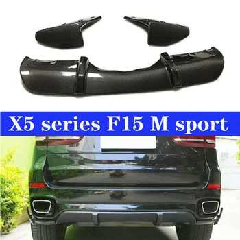 

3pcs/Set Rear Car Bumper Lips Diffusers For BMW X5 series F15 M sport 2014-2018 Real Carbon Materials Diffuser With Splitter