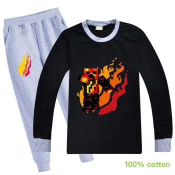 

Minecrafting Children's Clothing Set Spring Autumn Boys Girls Long Sleeve T Shirt + Pants 2Pcs Teenager Child Kid Tee Sportswear