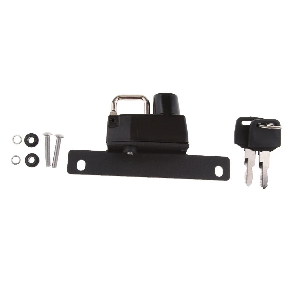 Universal Motorcycle Bike Metal Left Helmet Lock Black with 2 Keys Set for BMW R Nine T 2014-2016