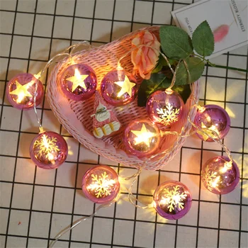 

Light-String Christmas Ball LED Decoration Lamp Star Snowflake Santa Claus Xmas Lampara Holiday Festival Christmas Tree Decor