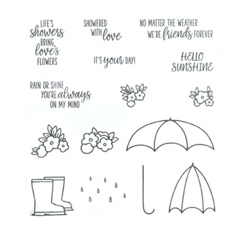 

2019 3D New Metal Cutting Dies and In Scrapbooking For Paper Making Flowers Words Embossing Frame Card Clear Stamps Set