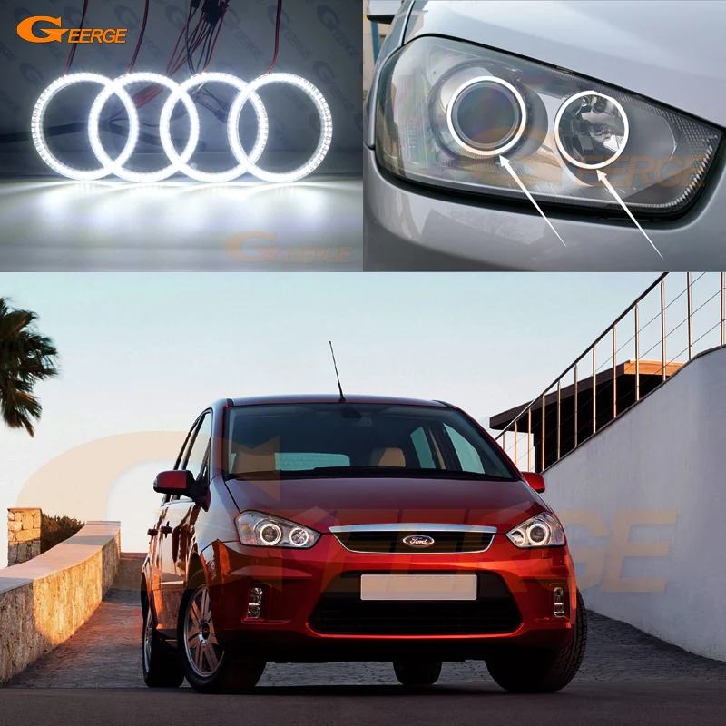 

For Ford C-Max MkI 2008 2009 2010 Xenon headlight Excellent Ultra bright smd led Angel Eyes Halo Ring kit