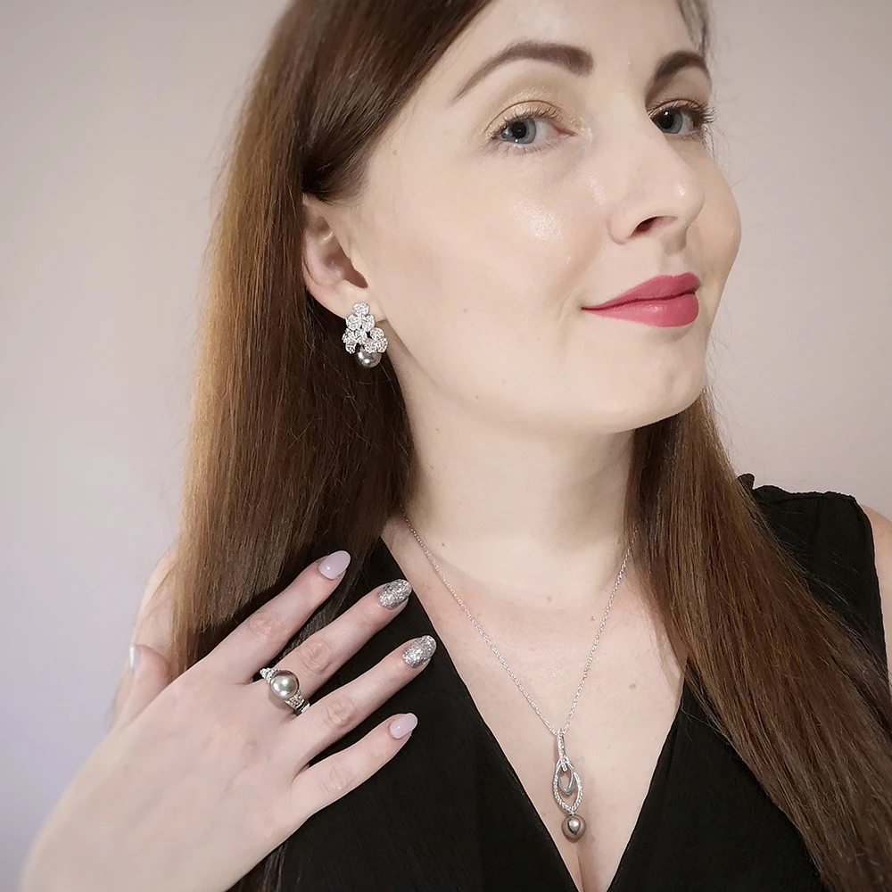 flower earrings with pearl (3)