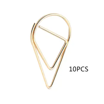 

10pcs/pack Metal Water droplets Shape Paper Clips Colorful Kawaii Bookmark Office School Stationery Marking Album Clips forfiles