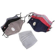 Маска против дымки PM2.5 дыхательный клапан против пыли хлопковая маска для губ фильтр из активированного угля респиратор рот Муфельная маска для мужчин и женщин