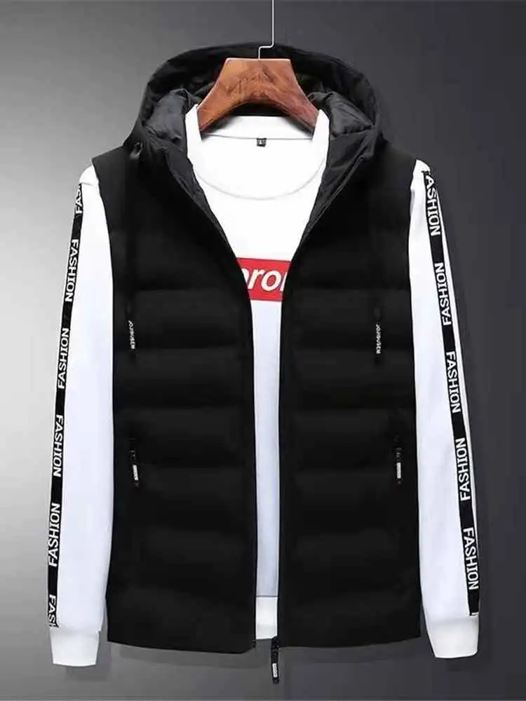 Black Outdoor Black Men Thermal Warm Clothing Feather Winter High Quality Jacket Vest Sleeveless Trekking Hiking Vests Hiking Climbing - Color: Black