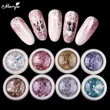 Monja, 8 цветов, дизайн ногтей, блестки, блестки, смешанные формы, хлопья, сверкающая пудра, пыль, 3D, сделай сам, амулеты, украшения для УФ-гель-лака