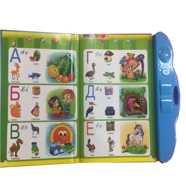 Russian sound Ebook read  sound book Alphabet Reading Machines Touchpad Voice Learning Book Baby Toy Early Education 2
