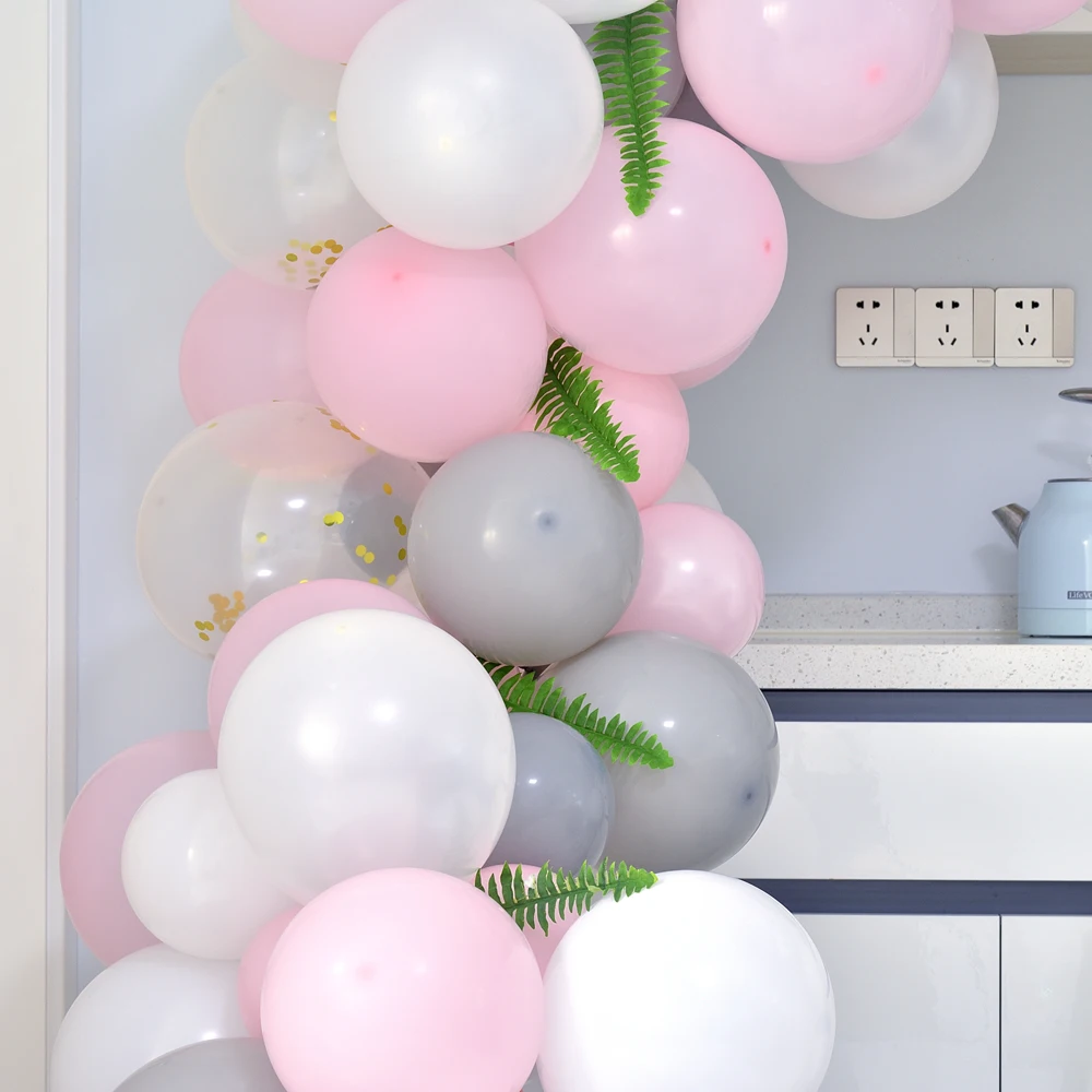 Balloon Garland Arch Kit Pink White Gray Air balloons For children Baby Shower Weeding Birthday Bachelorette Party Decoration