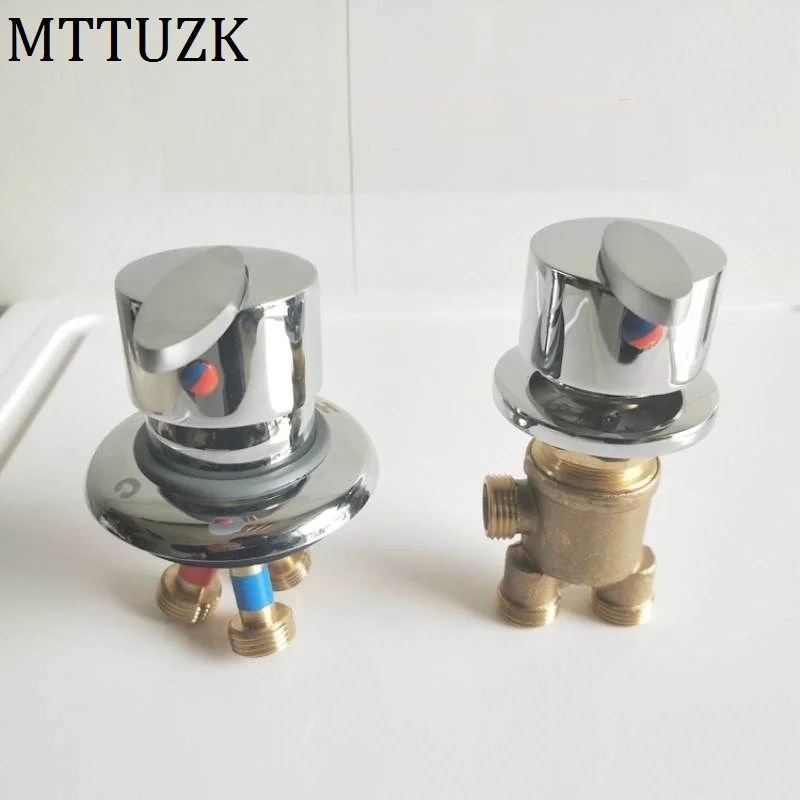 MTTUZK твердая латунь Ванна горячей и холодной смесительный кран сплит джакузи смеситель 1 в 2 переключатель кран для ванной, смеситель для ванной комнаты