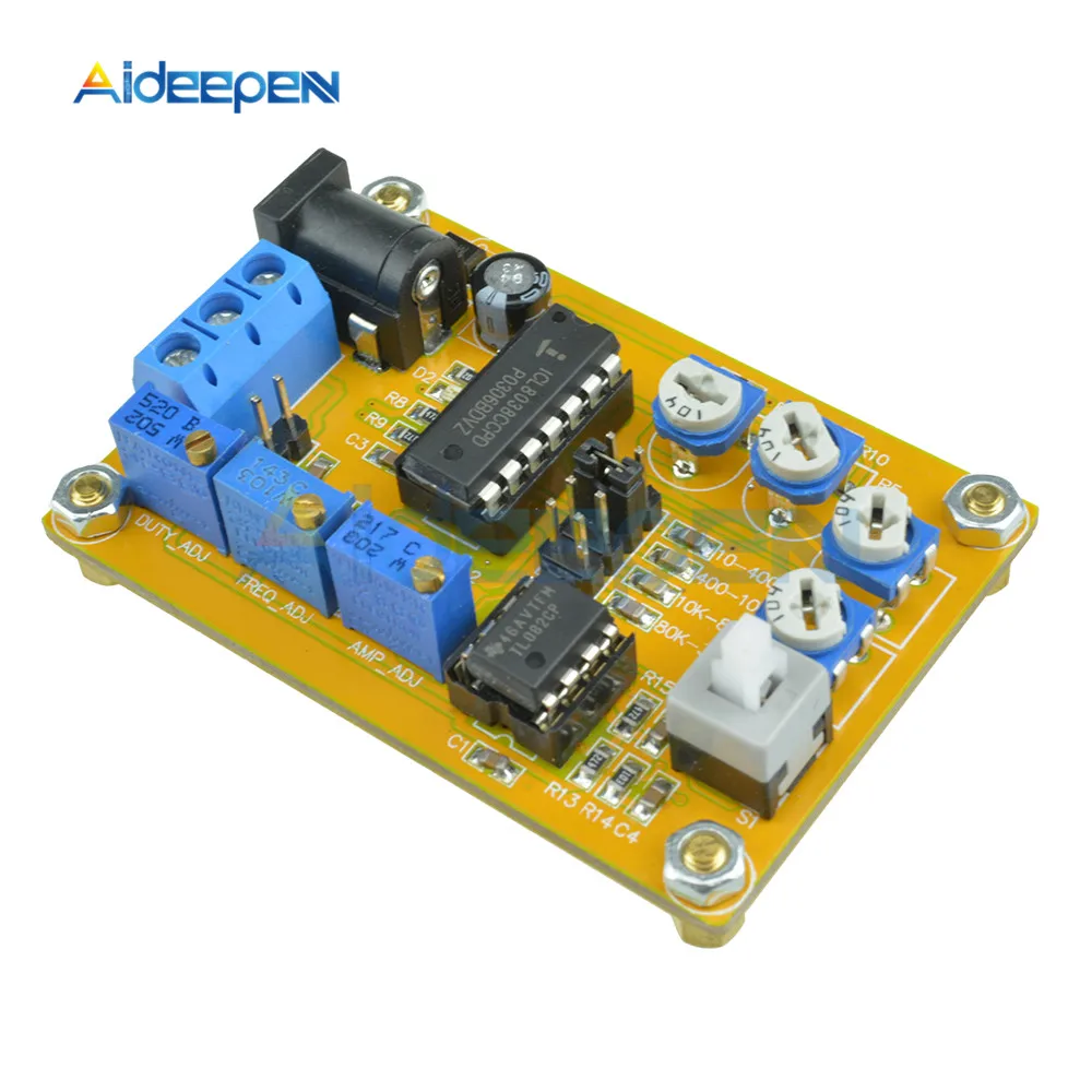 ICL8038 DDS генератор сигналов Модуль 10 Гц-300 кГц синусоидальный сигнал прямоугольной Треугольники волна Выход DC 12 V-24 V
