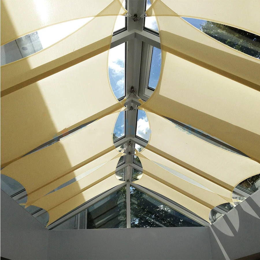 

3.6*3.6M（12*12ft） Straight Edge Sun Shade Sail, beige Rectangle Outdoor Shade Cloth Pergola Cover UV Block Fabric -