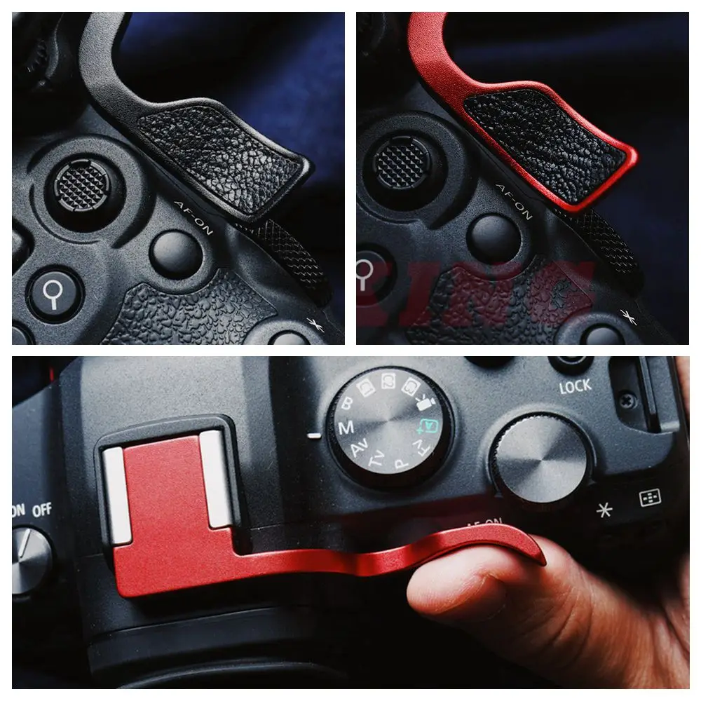 Metal + PU Leather Hot Shoe Thumb Up Grip for Canon EOS R5 R6 EOSR5