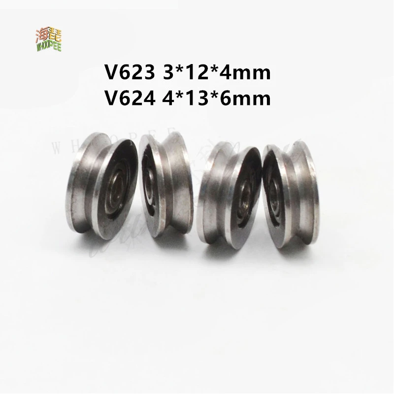 V623ZZ V624ZZ Groove Roller Wheel Ball Bearings 3*12*4 mm 4*13*6mm Embroidery Machine Pulley Bearing 5pcs/lot ball bearings grooved bearing pulley