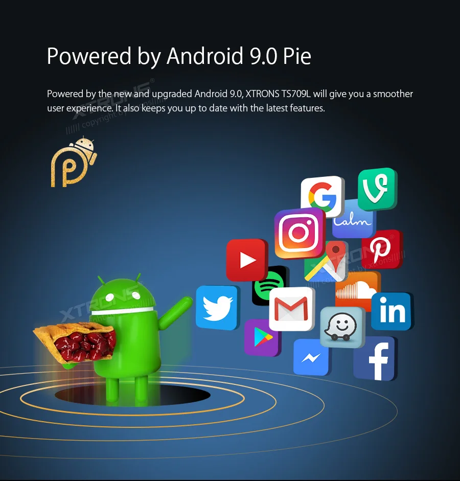 Excellent XTRONS Universal 7" Head Unit Android 9.0 Car Multimedia Player Radio Stereos 1080p Video Steering wheel GPS RCA OBD NO DVD 2