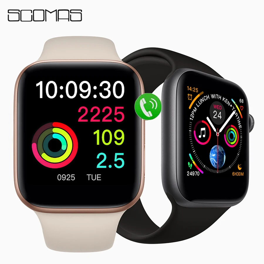 Somas IWO 12 новейший Смарт-часы 44 мм ЭКГ монитор сердечного ритма IP68 водонепроницаемый контроль Siri для Apple Android Smartwatch