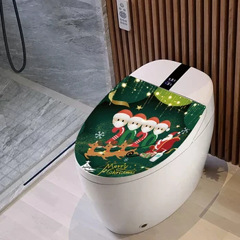 

1pc Toilet Sticker Bathroom Toilet Wall Stickers Waterproof Wall Sticker Creative Pattern Diy Christmas Art Home Decoration