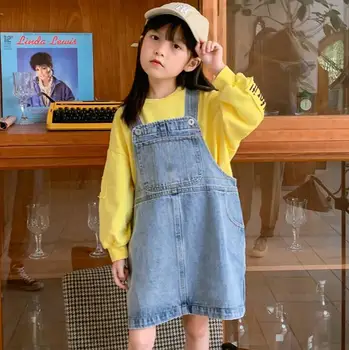 

2020 New Girls Denim Dress Fashion Spring Girls Vest Dresses 4-9 Years PO402