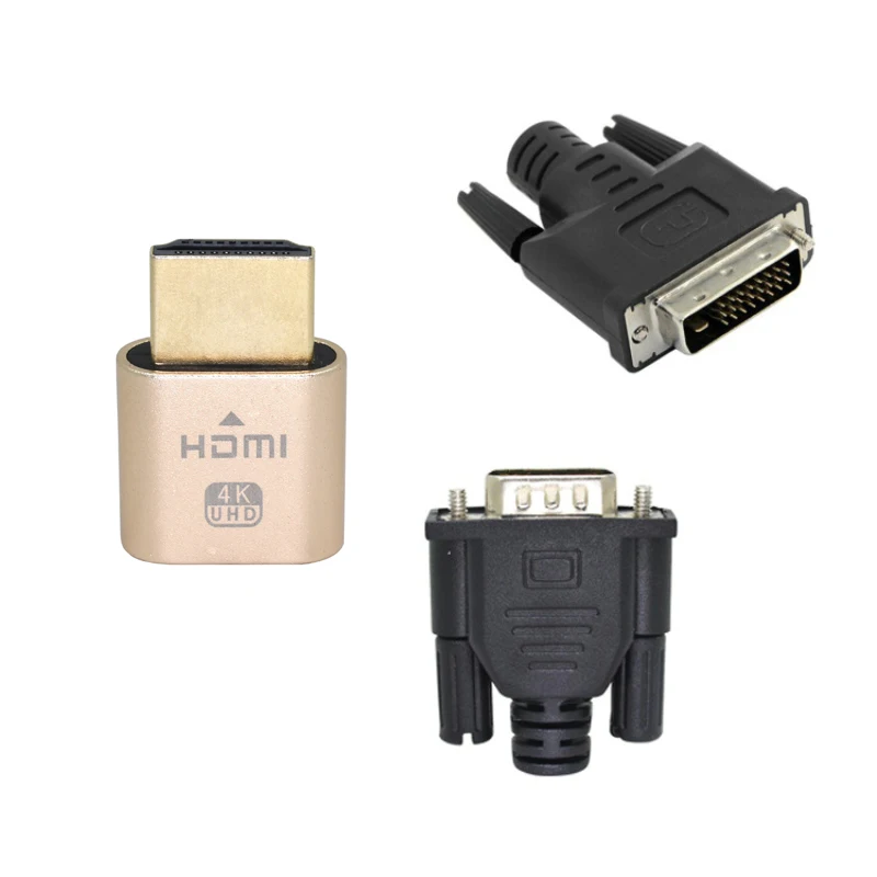 10 шт./лот VGA DVI DP виртуальный дисплей Hdmi DDC EDID муляж разъем Безголовый призрак