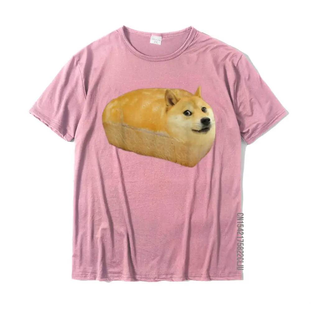 Cool Top T-shirts for Men Casual Summer Autumn T Shirt Short Sleeve Brand New Camisa Clothing Shirt Crewneck All Cotton Funny Shiba Inu Doge Bread Meme T-Shirt__24889 pink