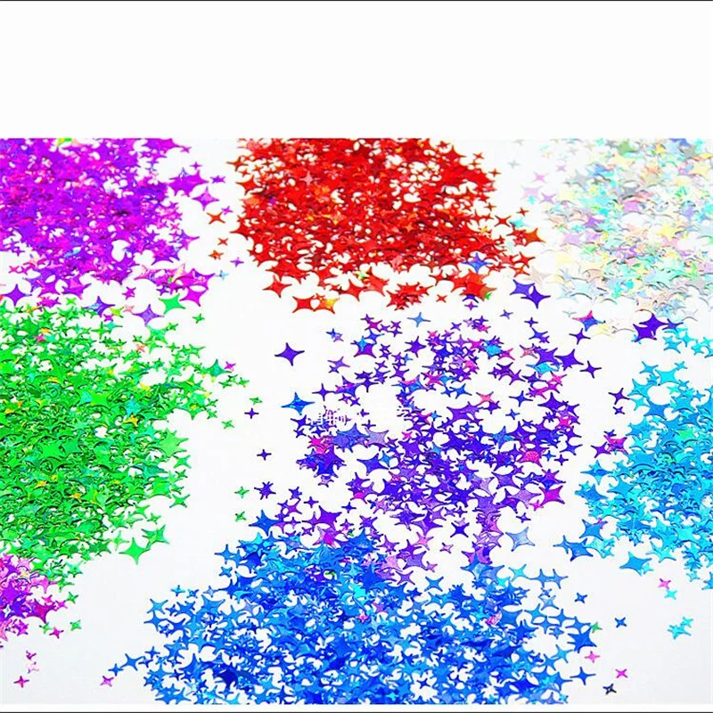 5G/Bag Nail Art Holographic Mixed Star Glitter Ornament Cross Star Laser Aurora Magic Color Quattro Angoli Flakies Manicure Decori-5