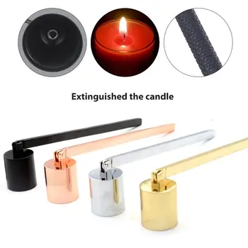 

Vintage Stainless Steel Smokeless Bell Shaped Candle Wick Snuffer Extinguisher Trimmer Cutter Tools Candle Holders Accessories
