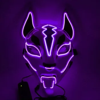

Halloween Light Mask Prom Party Fox Mask Face Light Mask Neon Light Up Fox Bunny Cosplay Mask Sexy Carnival Party Led Mask