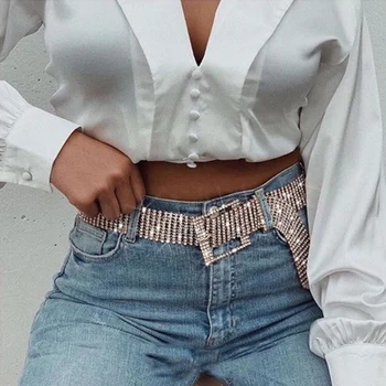 

Wholesale JUJIA Women's Belt Waist Chain Full Rhinestone Crystal Belt Luxury Large Party Waist Belt Wedding Bridal Accessories